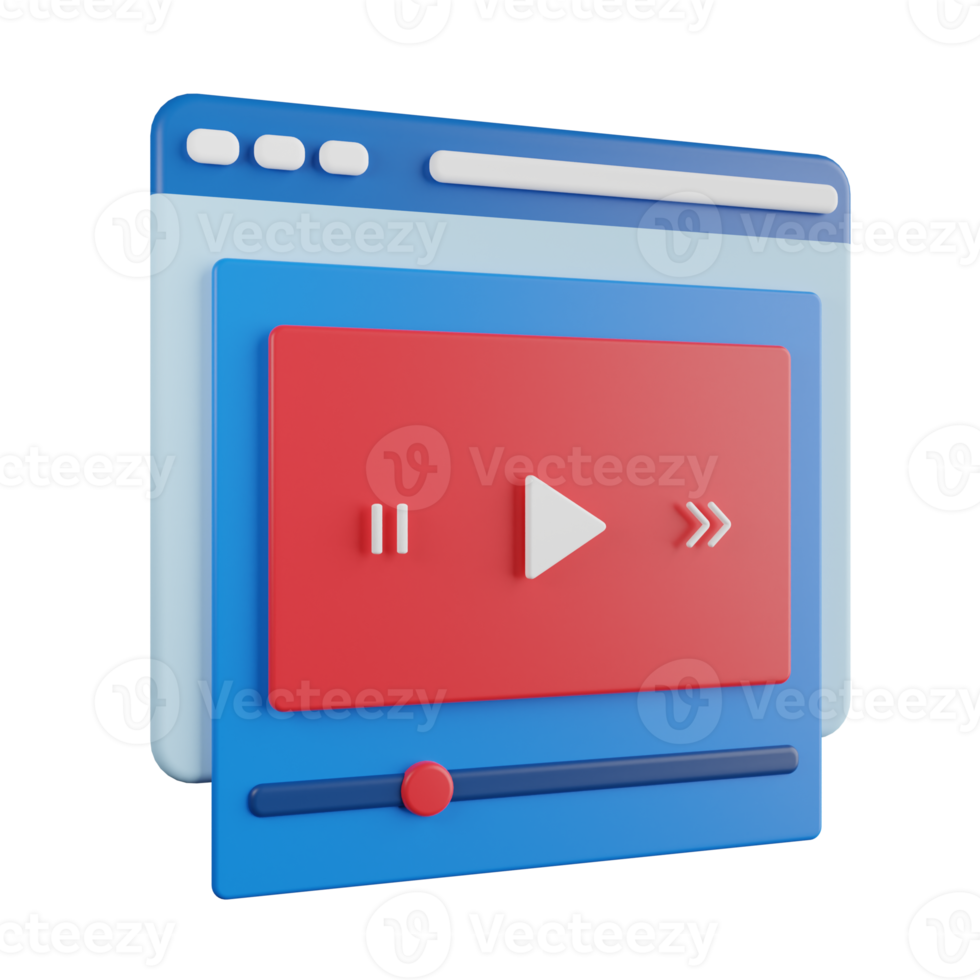 Online Video Player 3D Illustration png