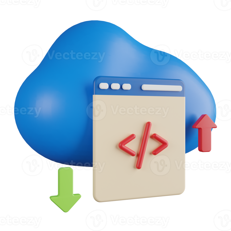 Cloud Transfer Data 3D Illustration png