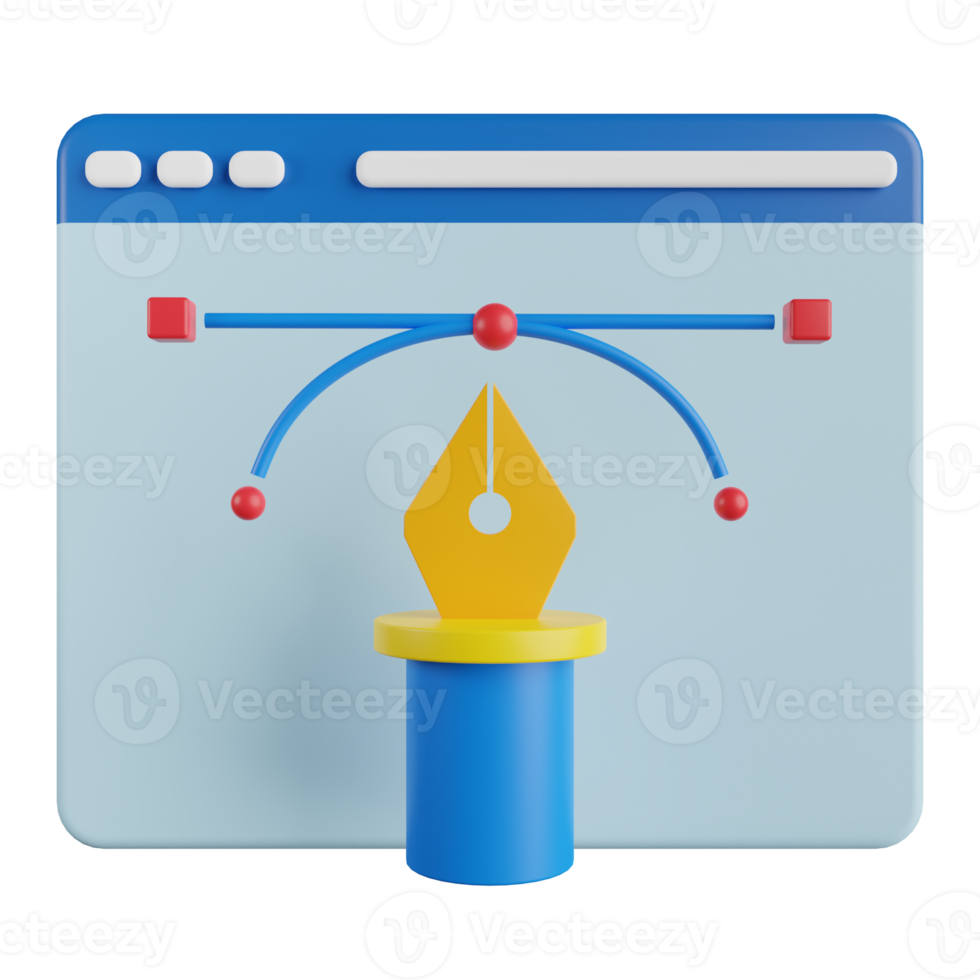 Vector Design Tool 3D Illustration png