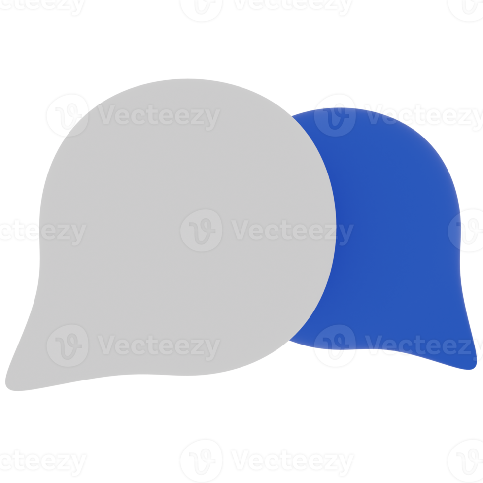 Speech Bubble with Blue and White Color 3D Illustration png