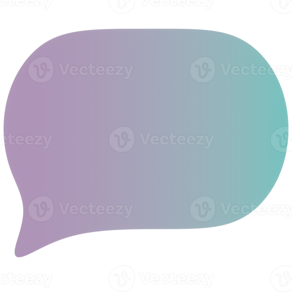 Speech Bubble with Gradient Color 3D Illustration png