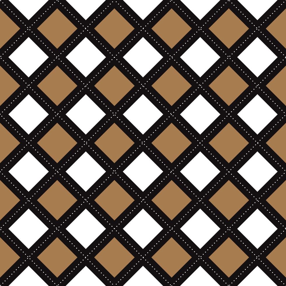 Black White Brown Diamond Square Argyle Diagonal Dash Line Abstract Shape Element Gingham Checkered Pattern Illustration Wrapping Paper, Picnic Mat, Tablecloth, Fabric Background vector