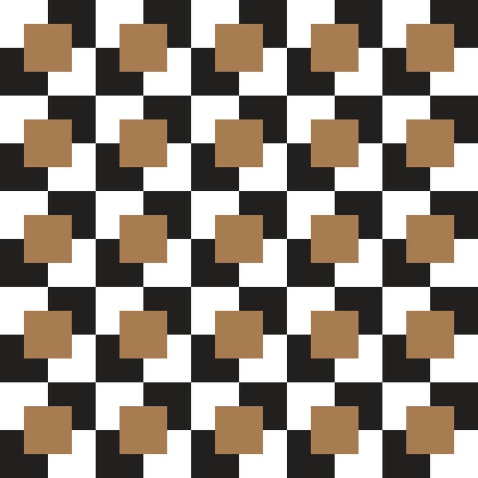 Black and White Brown BW Square Geometric Abstract Shape Tile Element Gingham Check Checkered Tartan Plaid Scott Seamless Pattern Cartoon Vector Illustration Print Background Fashion Fabric Picnic