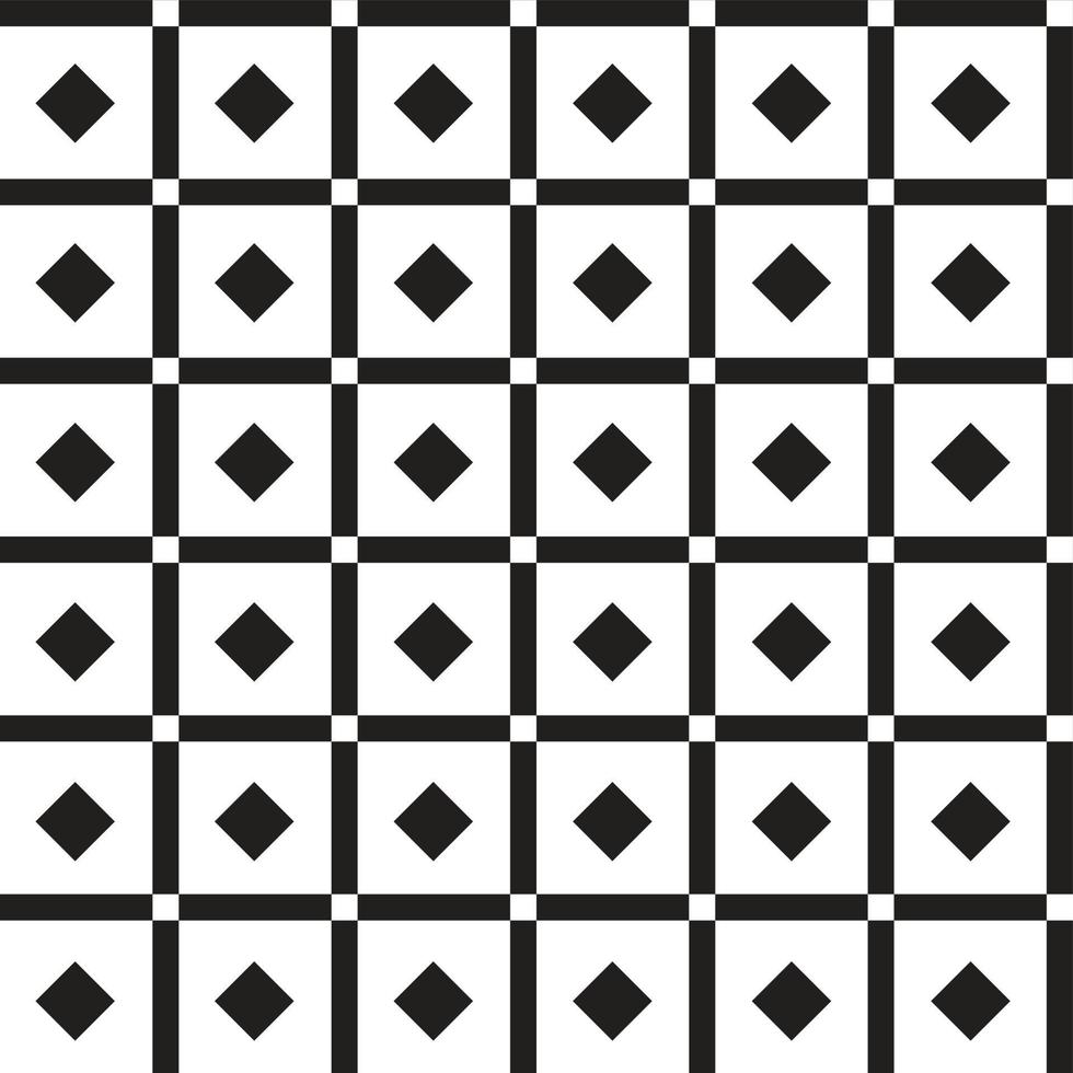 Diamond Square Tilt Cute Black and White BW Scott Plaid Tartan Checkered Line Overlap Intersect Gingham Seamless Pattern Cartoon Vector Illustration Print Background Fashion Fabric Picnic