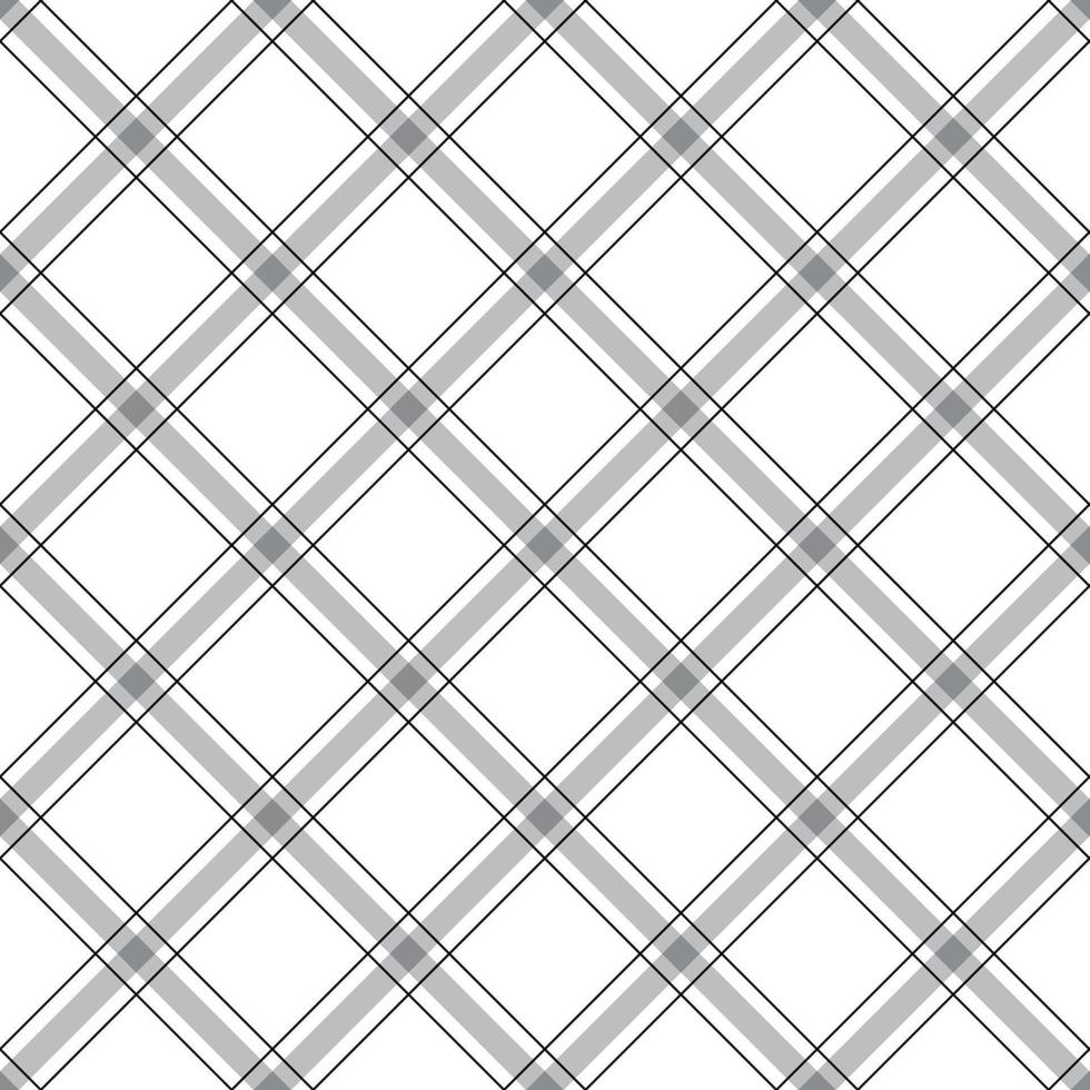 Black and White BW Cute Diagonal Tilt Line Stripe Striped Tartan Plaid Checkered Scott Gingham Cartoon Vector Seamless Pattern Print Background