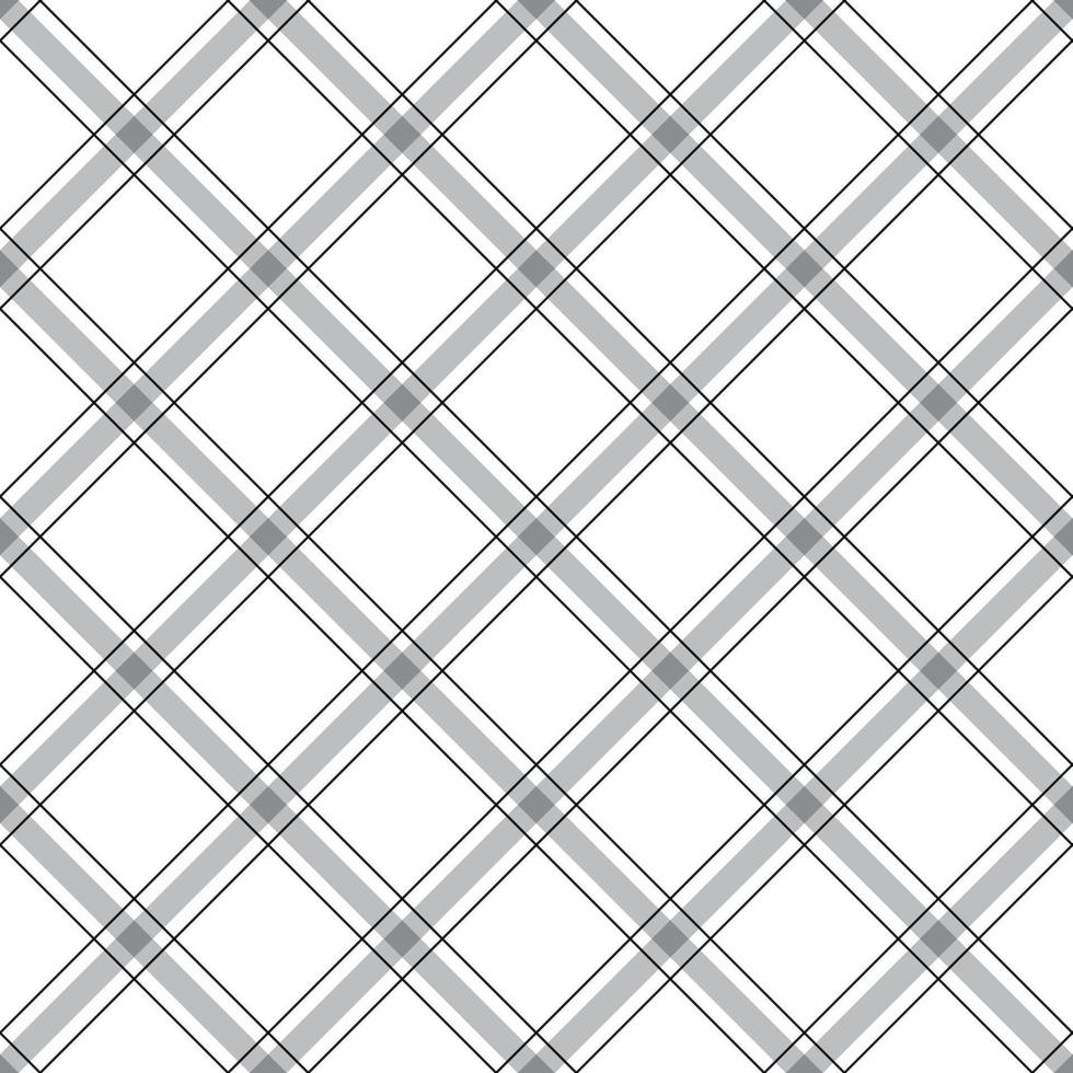 Black and White BW Cute Diagonal Tilt Line Stripe Striped Tartan Plaid Checkered Scott Gingham Cartoon Vector Seamless Pattern Print Background