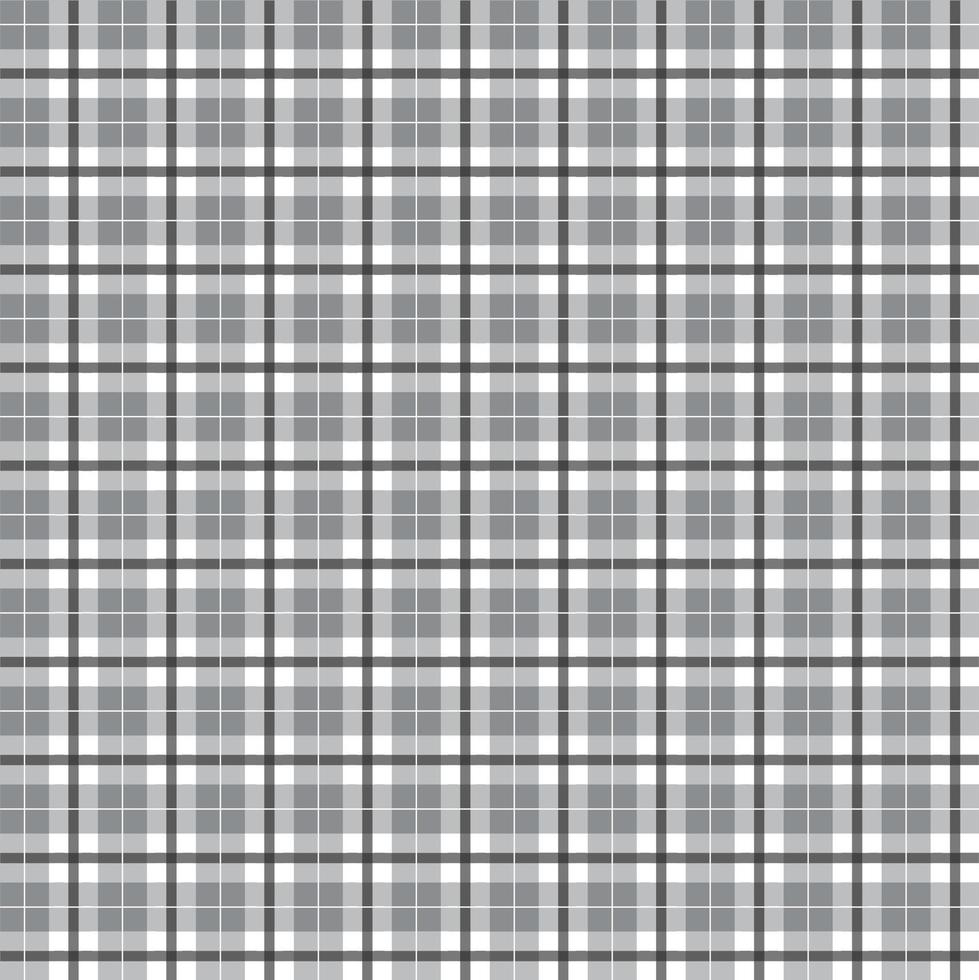 Black White Grey Simple Scott Plaid Tartan Buffalo Check Checkered Gingham Seamless Pattern Background vector