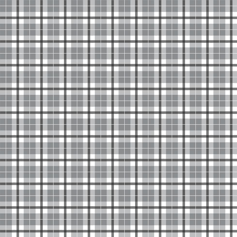 negro blanco gris simple scott plaid tartán búfalo cheque a cuadros guinga sin fisuras patrón de fondo vector