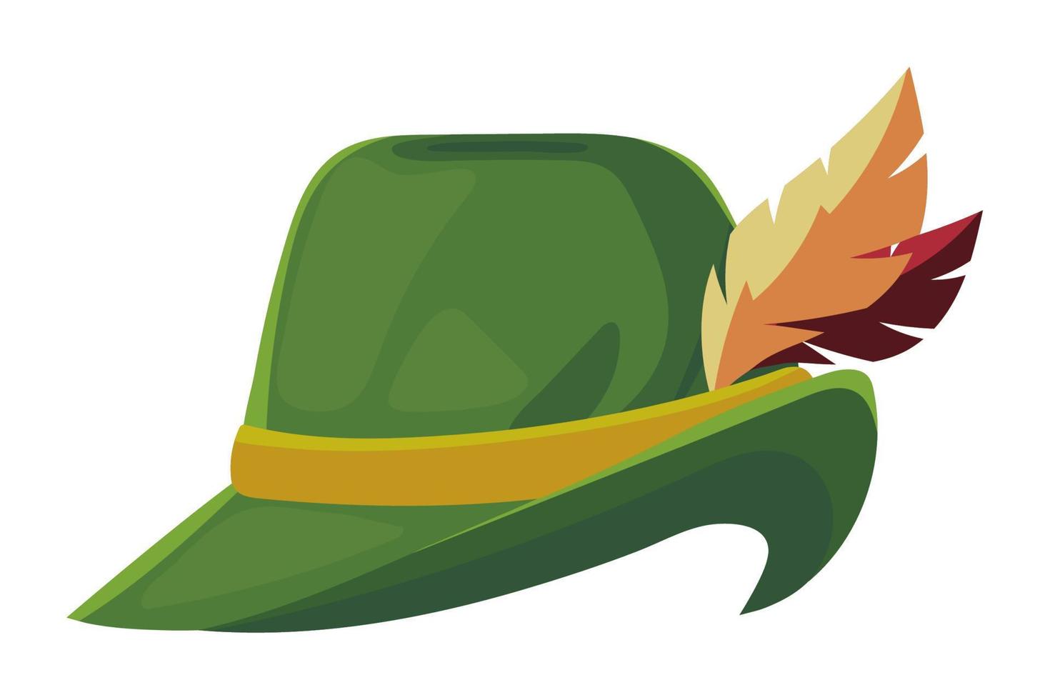 oktoberfest hat with feather vector