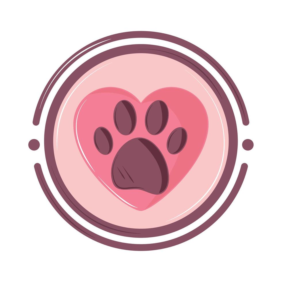 animal paw label vector