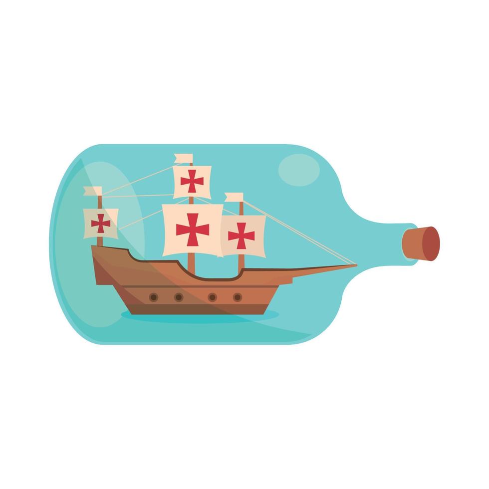 bottle sailing ship vector