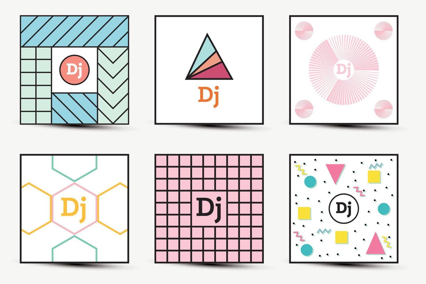 Set of Backgrounds with Modern Geometric Design. vector