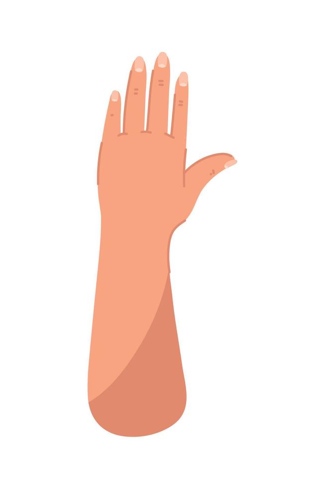 mano femenina levantada vector