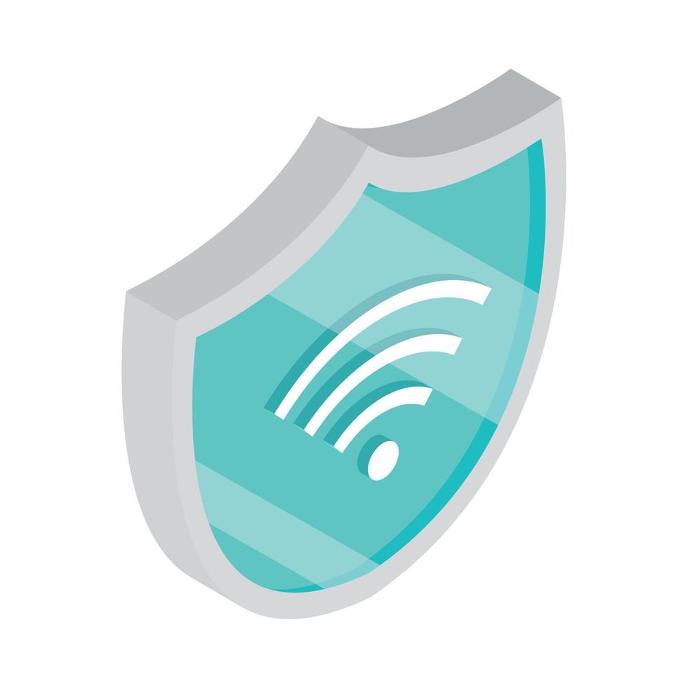 wifi security shield vector