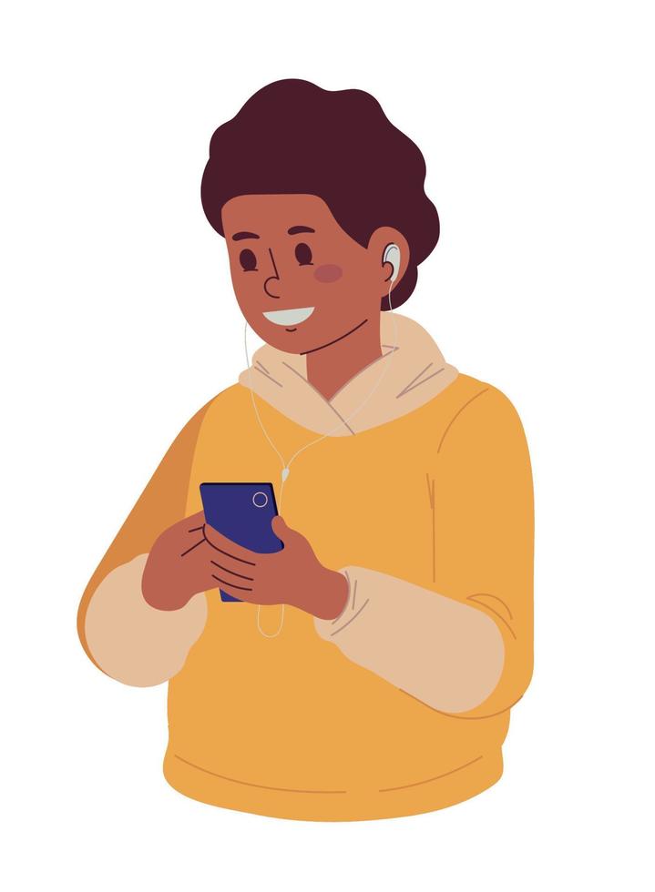 boy chatting by cellphone vector