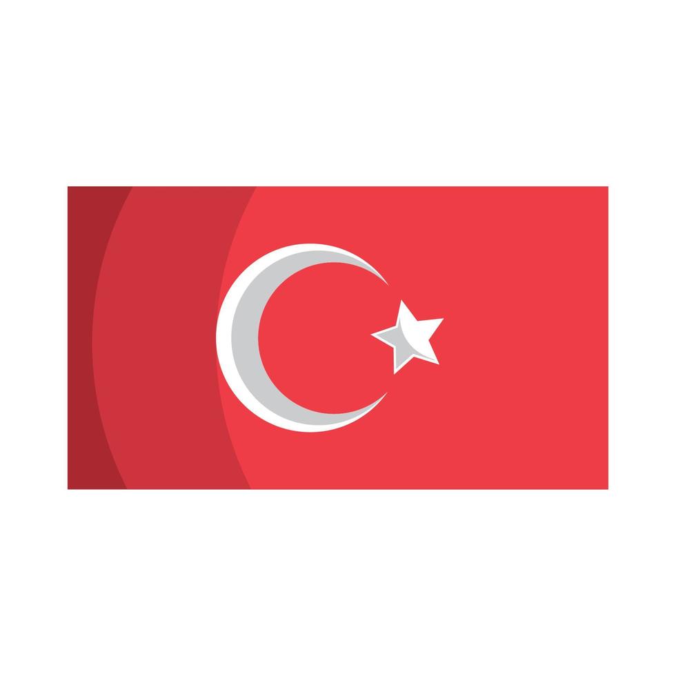 icono de la bandera de Turquía vector