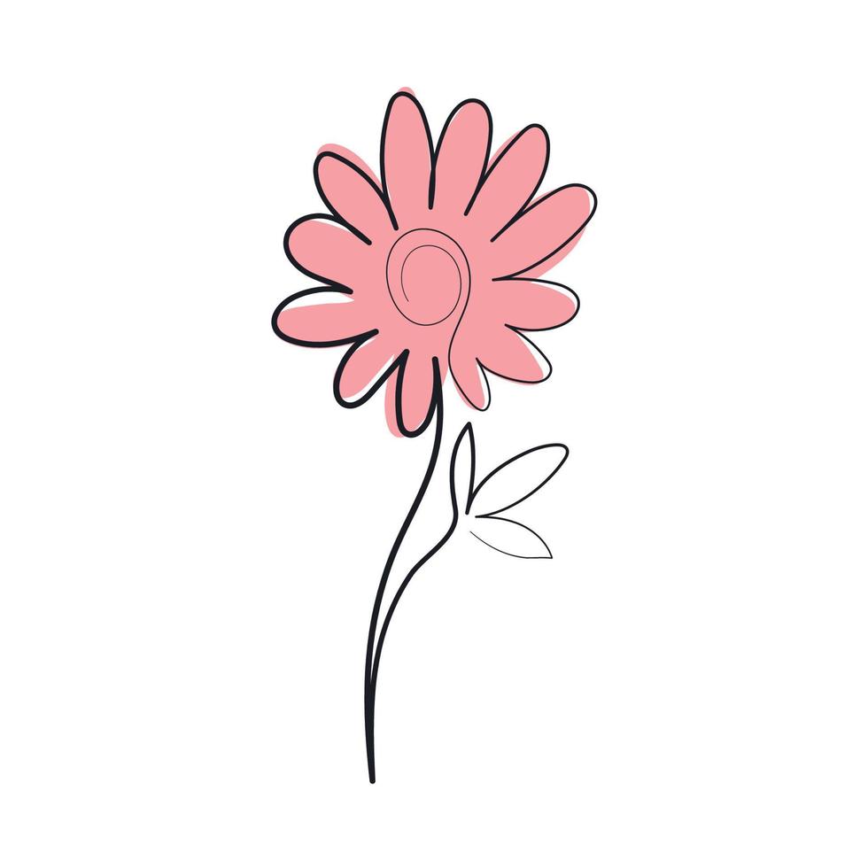 flower line art continuous vector