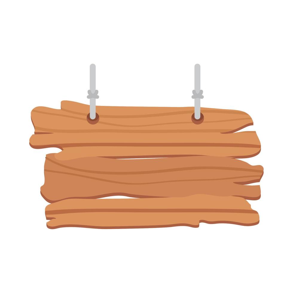 hanging wooden sign with rope vector