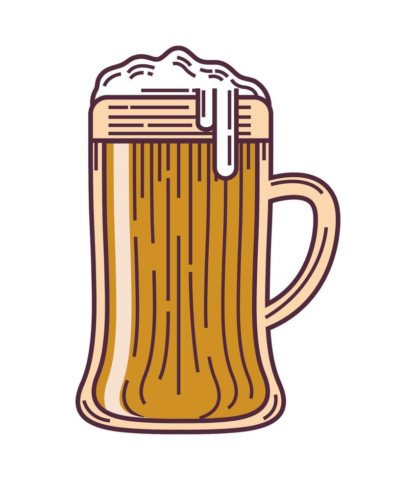 jarra de cerveza con espuma vector