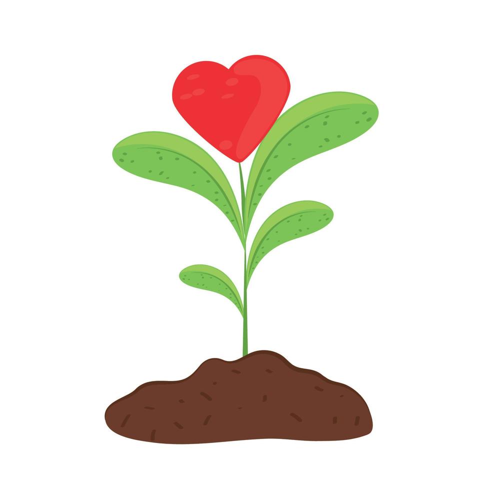 earth day, plant and heart vector