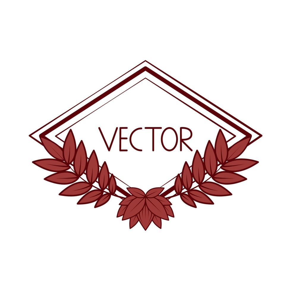 frame floral label vector