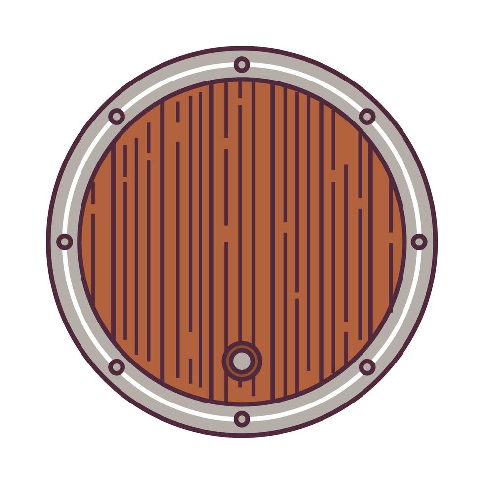 wooden beer barrel vector