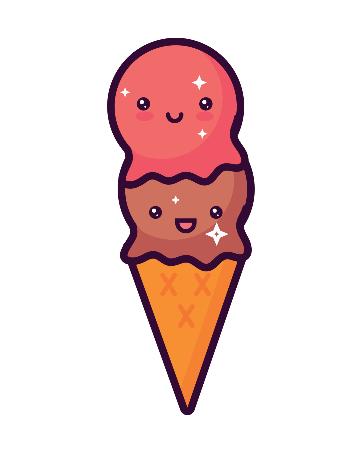 kawaii ice cream 10795555 Vector Art at Vecteezy