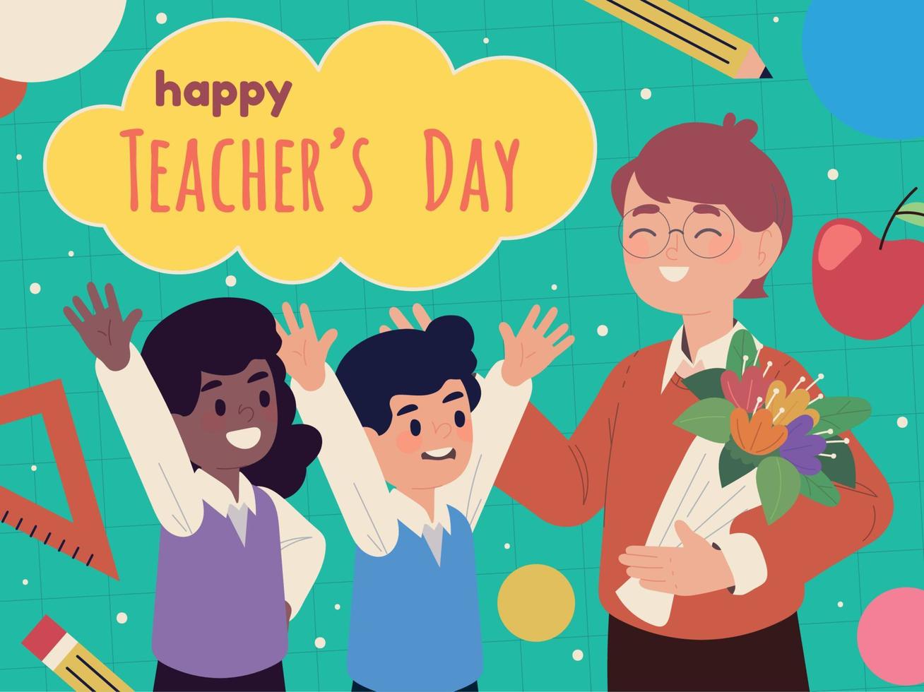 happy teachers day vector