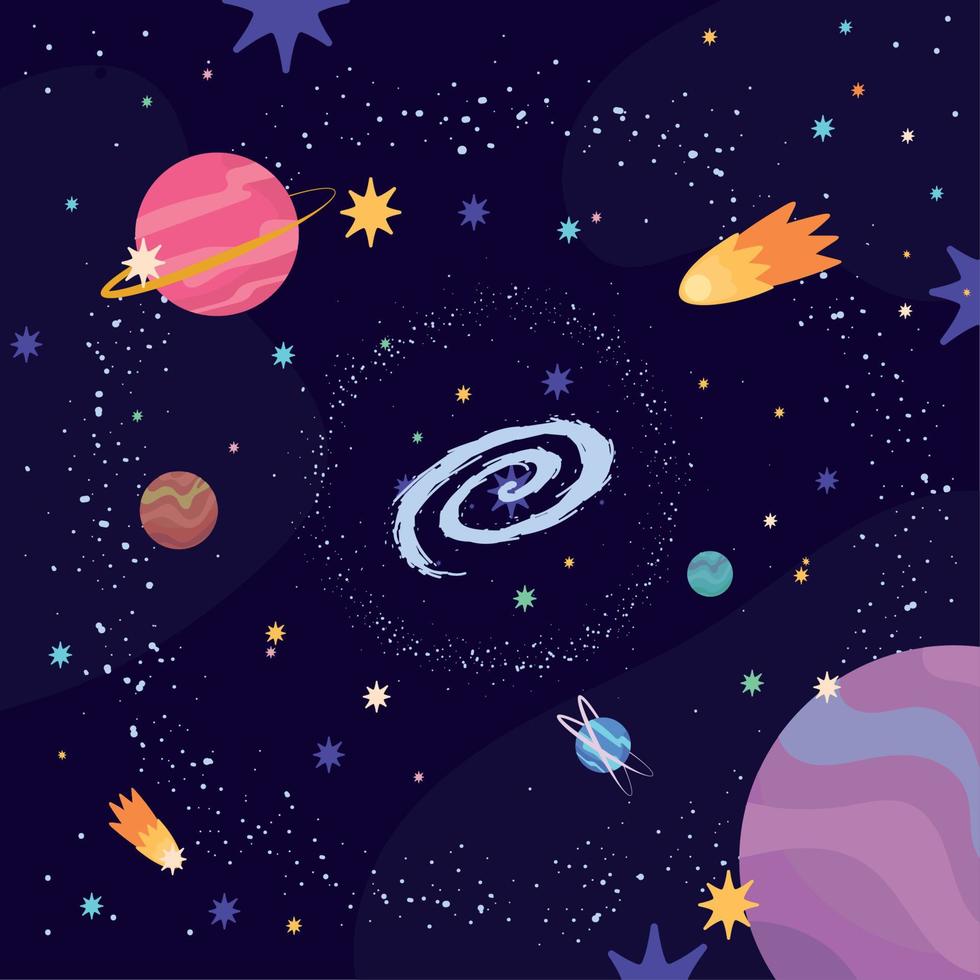 milky way galaxym scene vector