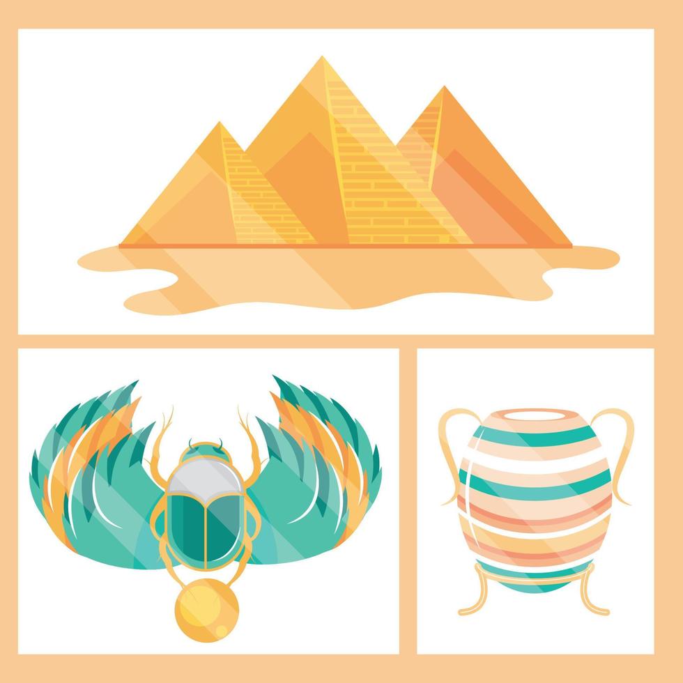 iconos egipto cultura vector