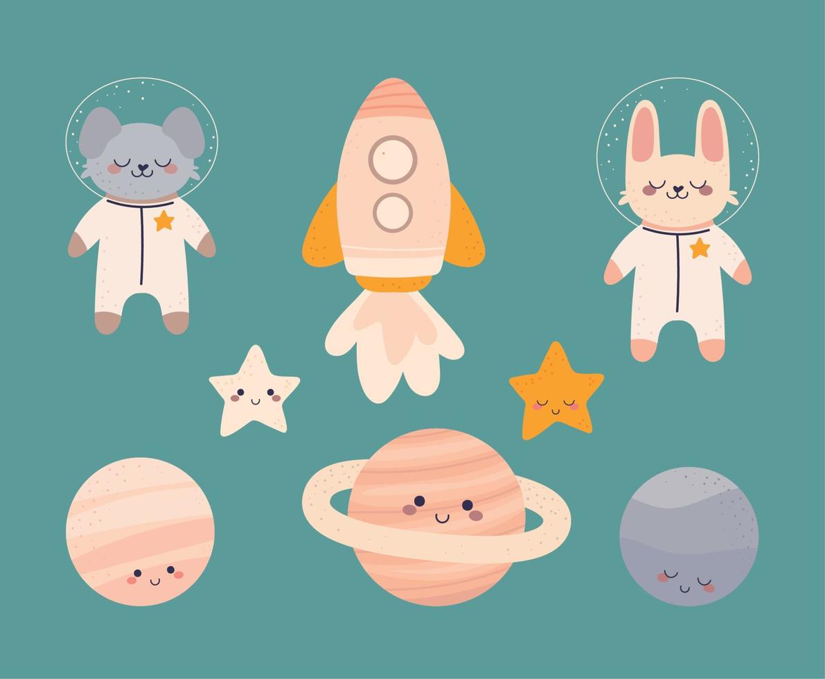cute milky way icons vector