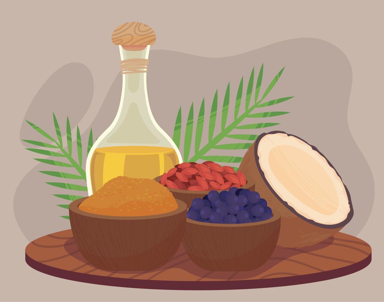 superfoods healthy menu vector
