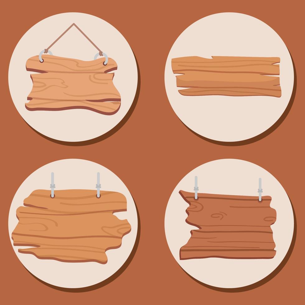 icons wooden board advertising vector