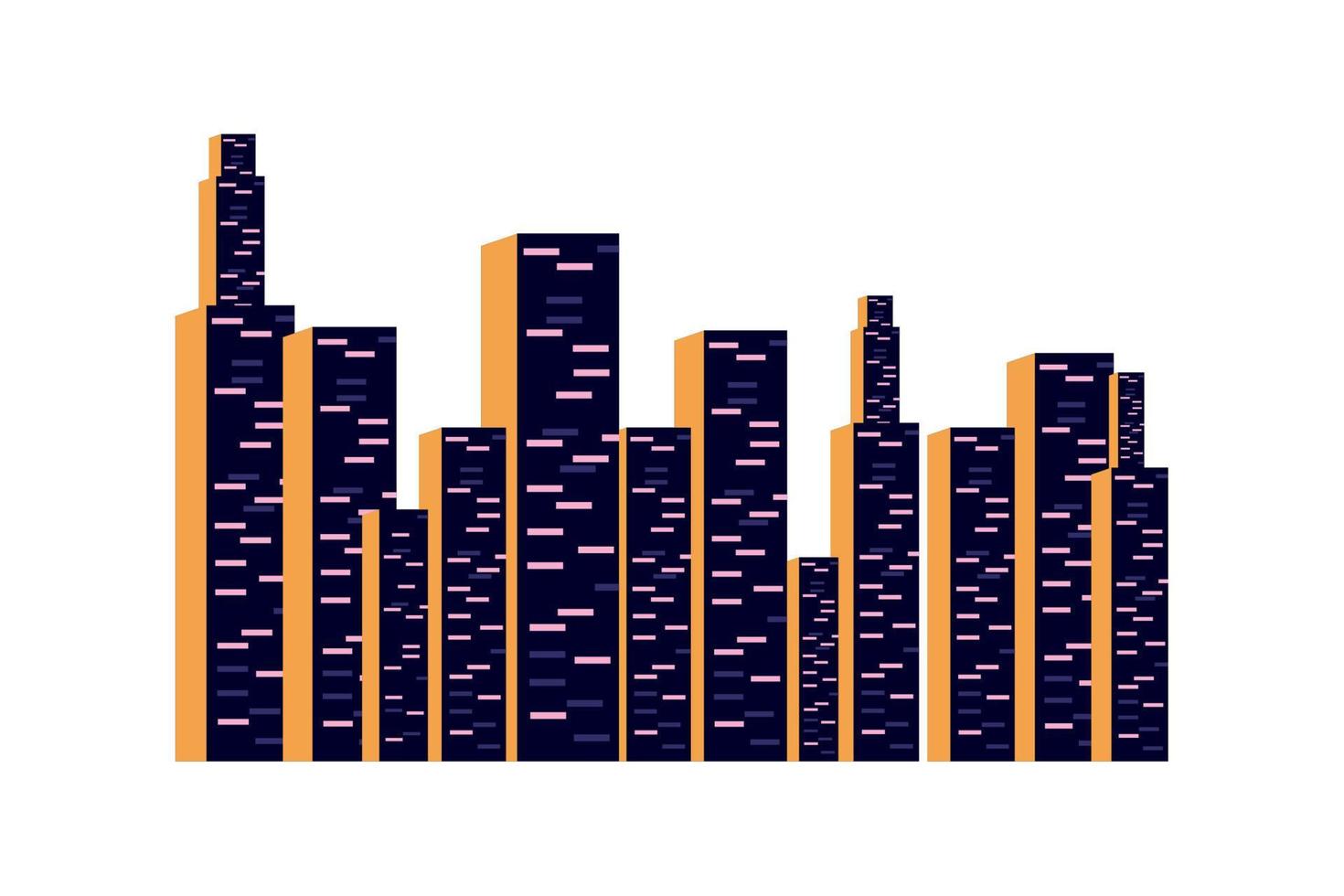 urban city skyscrapers vector