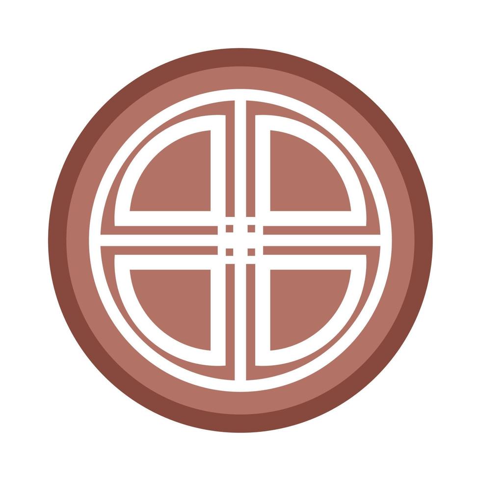 asian frame shape circle vector