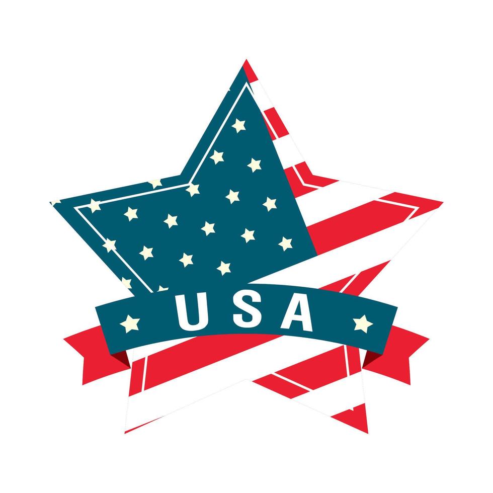 star with USA flag vector