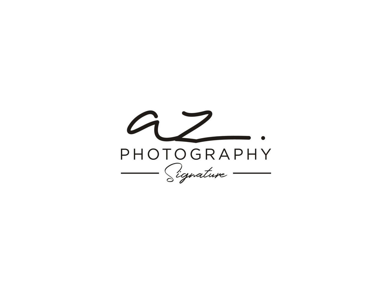Letter AZ Signature Logo Template Vector
