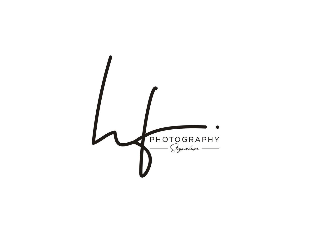 Letter HF Signature Logo Template Vector