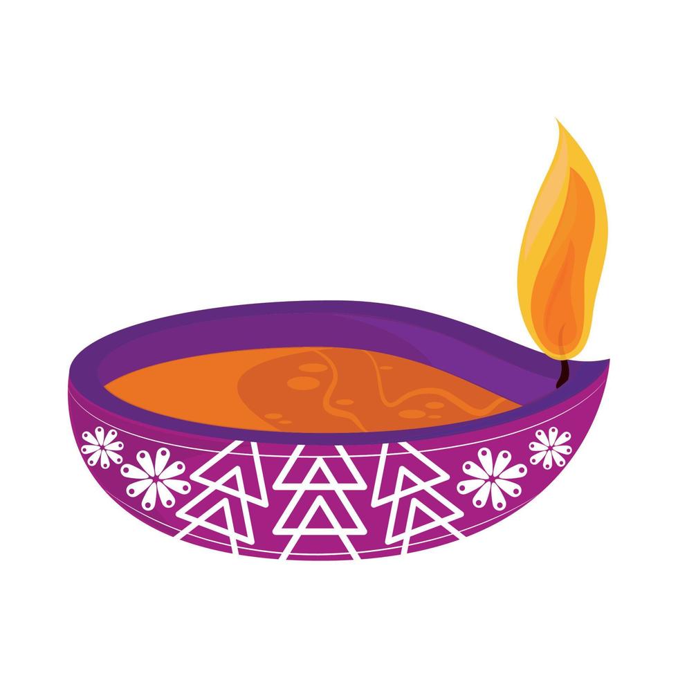 diwali lamp flat icon vector