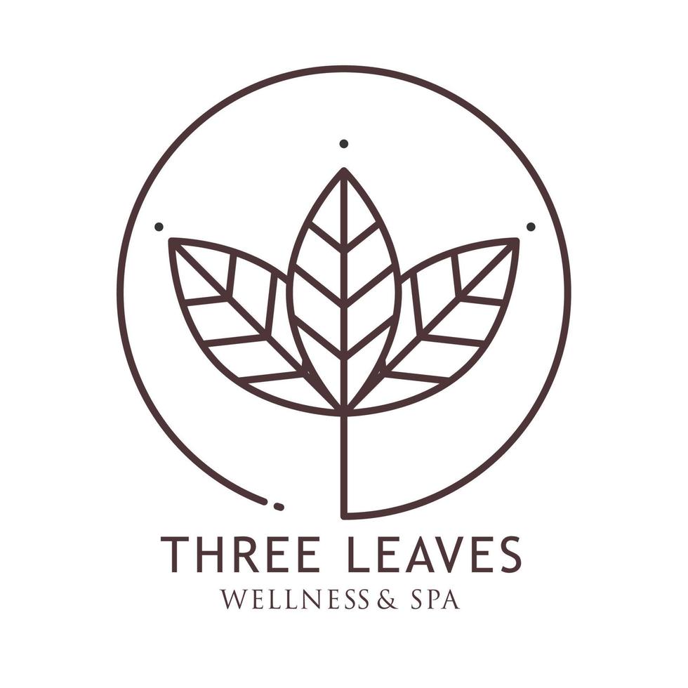 three leaves wellness spa vector