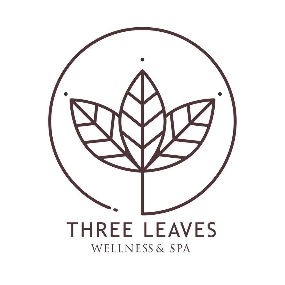 three leaves wellness spa vector