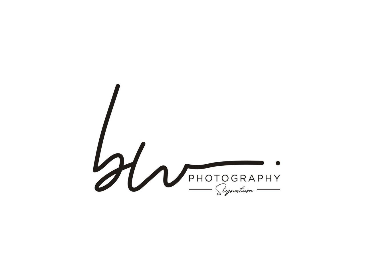 Letter BW Signature Logo Template Vector