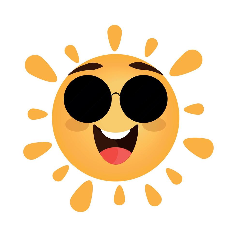 emoji sol con gafas vector