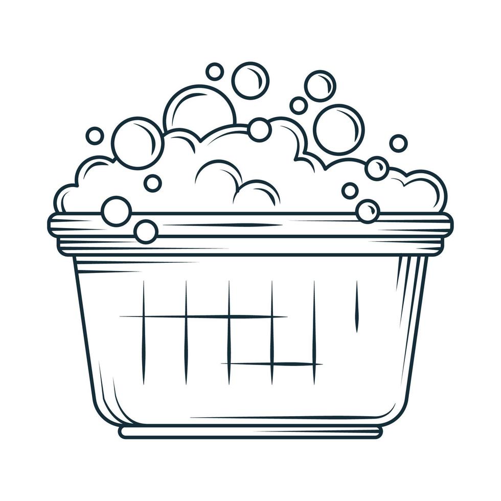 laundry bucket with bubbles 10795950 Vector Art at Vecteezy