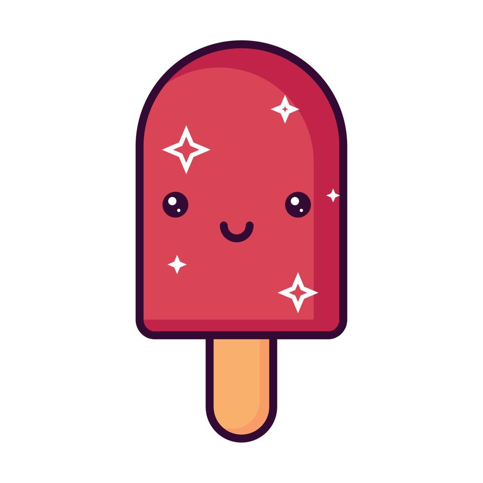 helado dulce kawaii vector