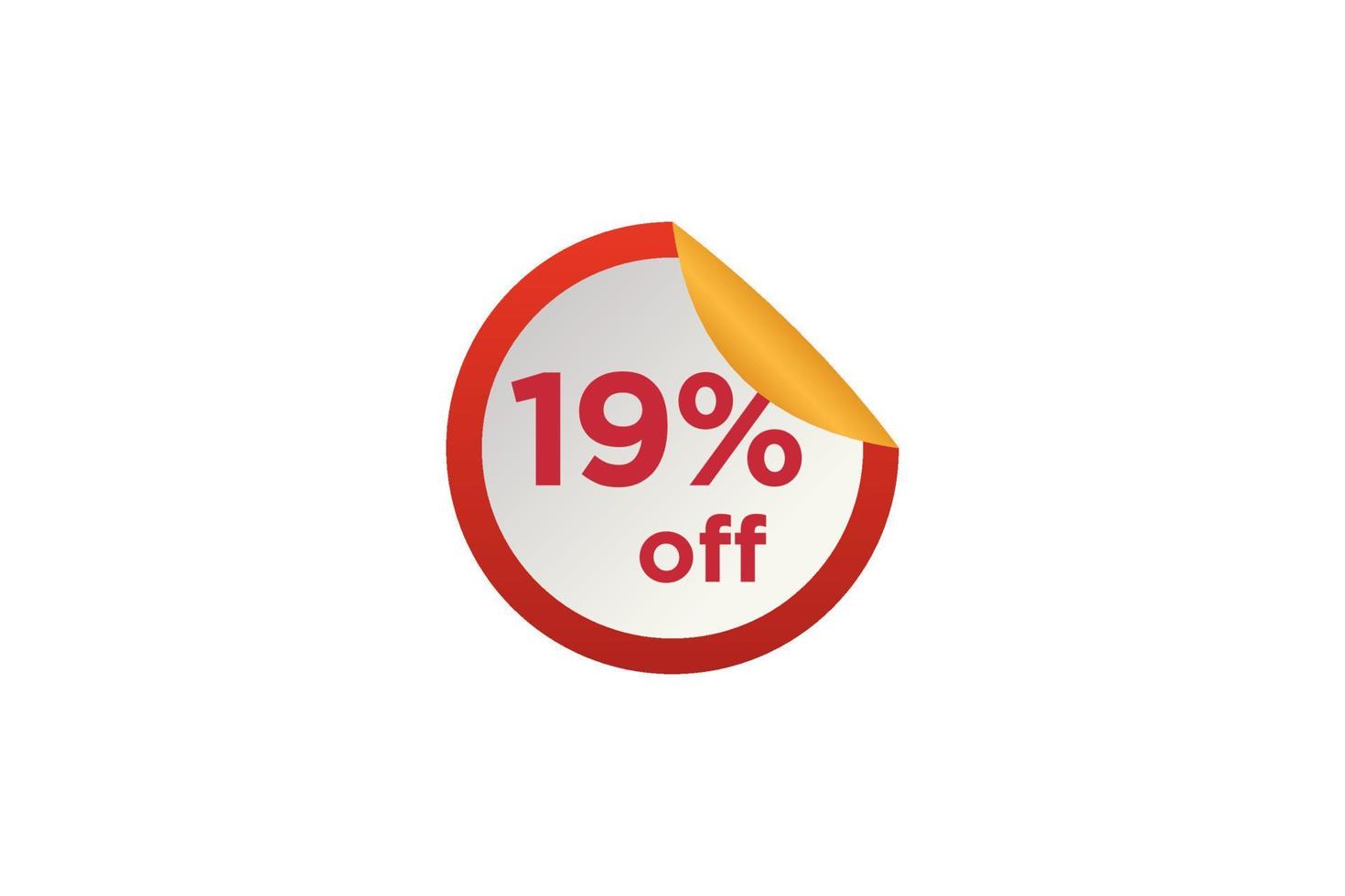 19 discount, Sales Vector badges for Labels, , Stickers, Banners, Tags, Web Stickers, New offer. Discount origami sign banner.