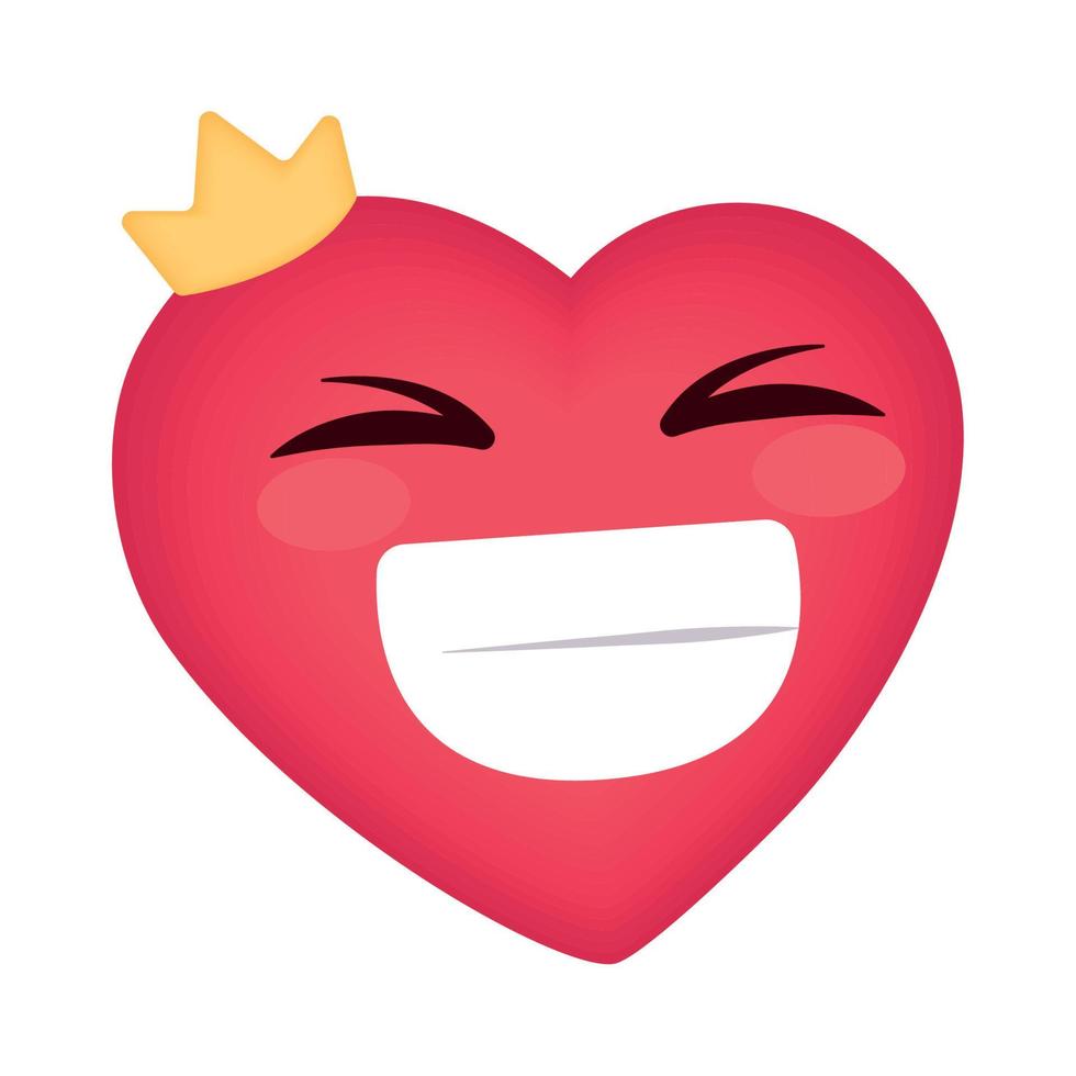 heart with crown smiling vector