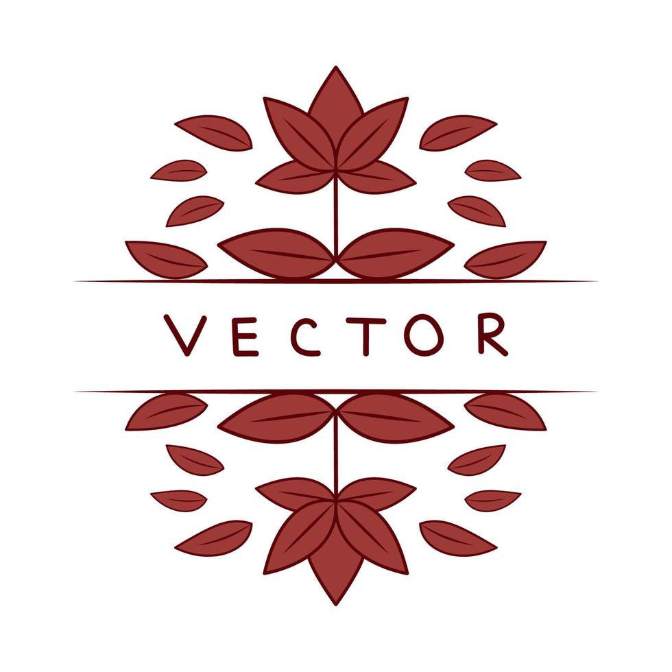linear floral label vector