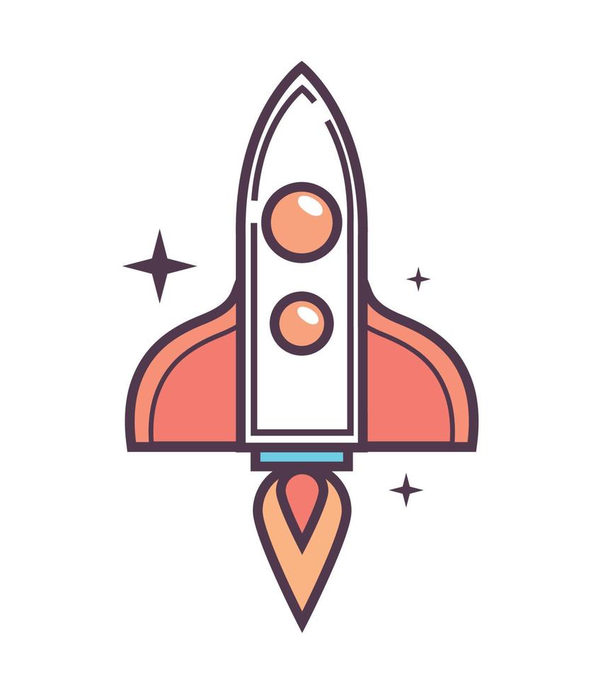 space spaceship icon vector