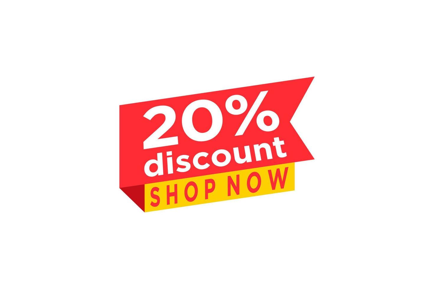 20 discount, Sales Vector badges for Labels, , Stickers, Banners, Tags, Web Stickers, New offer. Discount origami sign banner.